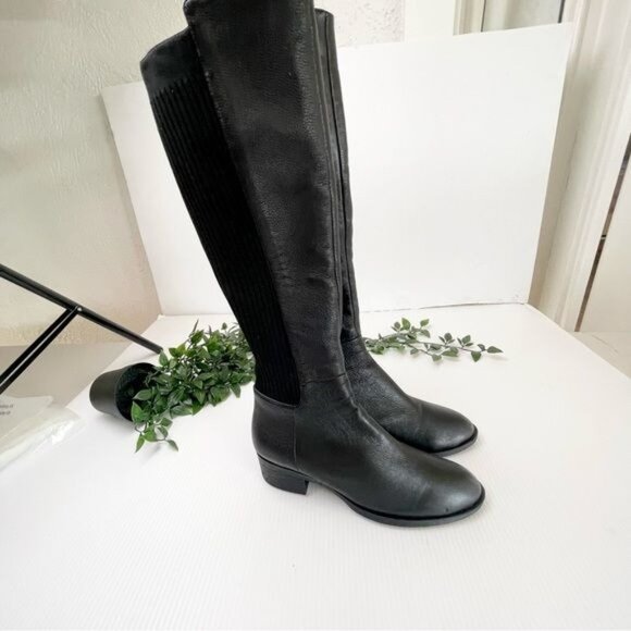 KENNET COLE LEVON LEATHER & RIB KNIT KNEE HIGH BOOTS 6.5 - Picture 5 of 12